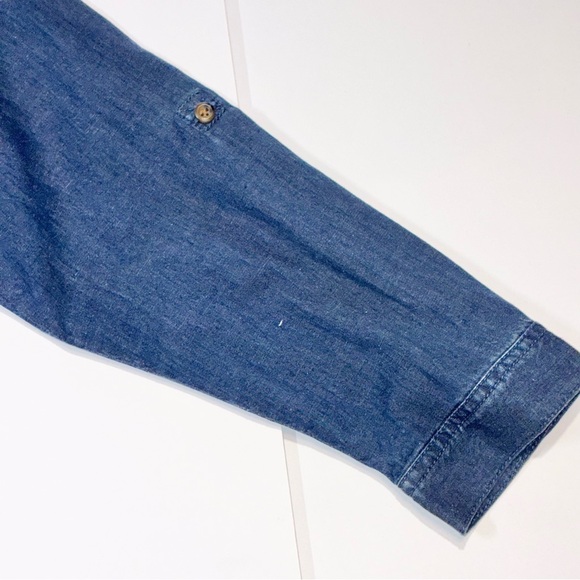 J. Jill Denim Dress Womens XL Tall Blue Chambray Roll Tab Sleeve NWT - Picture 4 of 9